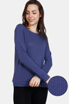 Zivame Lounge Pointelle Top - Deep Cobalt — thumbnail 1